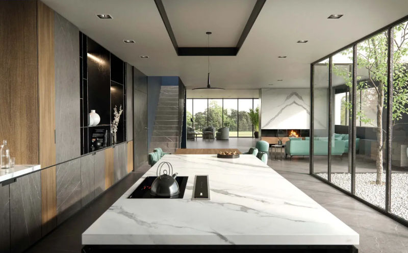 Spiek kwarcowy marmur biały lustrzane odbicie Porcelanosa Marmol Bookmatch Aria White Polished B 120x250 167544