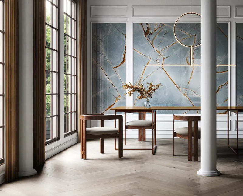 Kamień Spiekany marmur niebieski rdza Porcelanosa Xtone Blue Roma Silk 120x120 6mm 167632