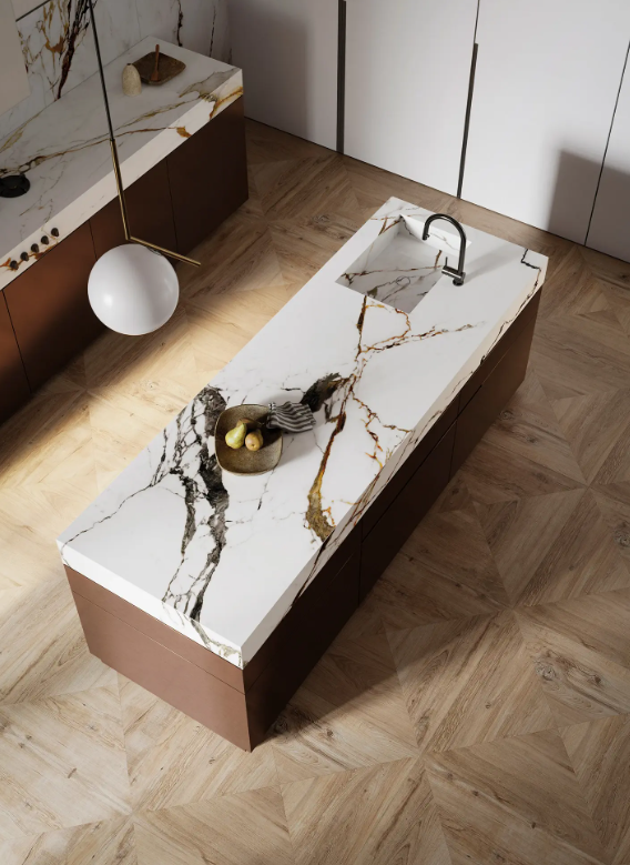 Kamień Spiekany marmur biały z czarną żyłą Porcelanosa Xtone Paonazzo Biondo Polished 120x270 6mm 167661