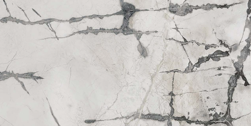 Kamień Spiekany marmur biały z czarną żyłą Porcelanosa Invisible White Nature 120x270 6mm 167694