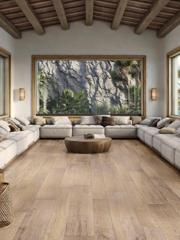 Płytki drewnopodobne jasny brąz Porcelanosa Bruselas Fresno 19,3x180  1,15cm 167722