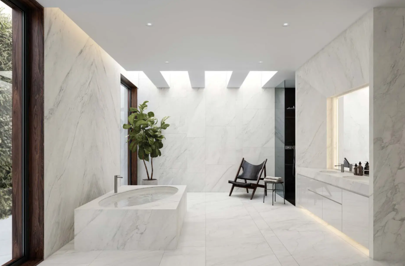 Spiek kwarcowy marmur biały beż Porcelanosa Glem White 120x270 Nat 6mm 168886