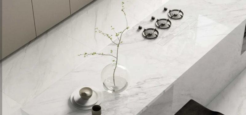 Spiek kwarcowy marmur biały beż Porcelanosa Glem White 120x270 Polished 6mm 168897
