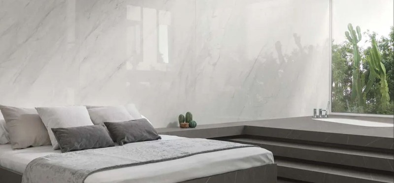 Spiek kwarcowy marmur biały beż Porcelanosa Glem White 120x270 Polished 6mm 168902