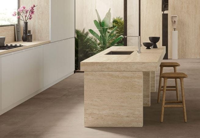 Spiek kwarcowy 12mm Travertino Sand  324x162 cm 169667