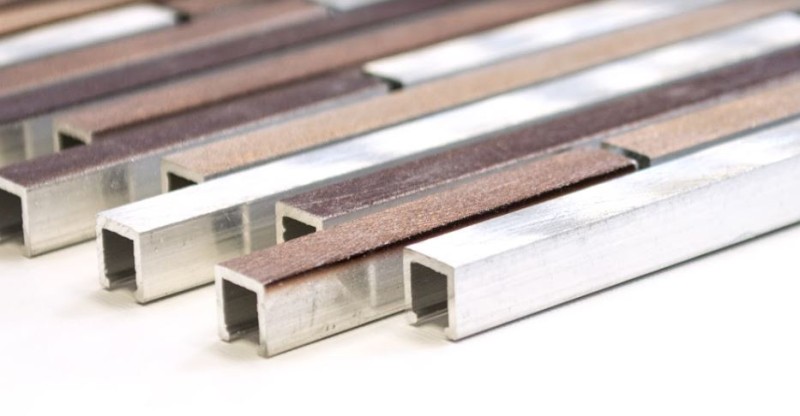 Mozaika aluminiowa srebrna brąz paski Metropol MM1130 29,8 x 33,8 85401