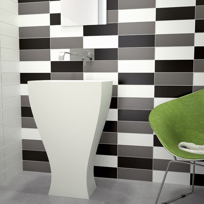 Ribesalbes Ceramica Blanco Mate Liso 7,5x30 płytka ścienna prosta cegiełka 150285