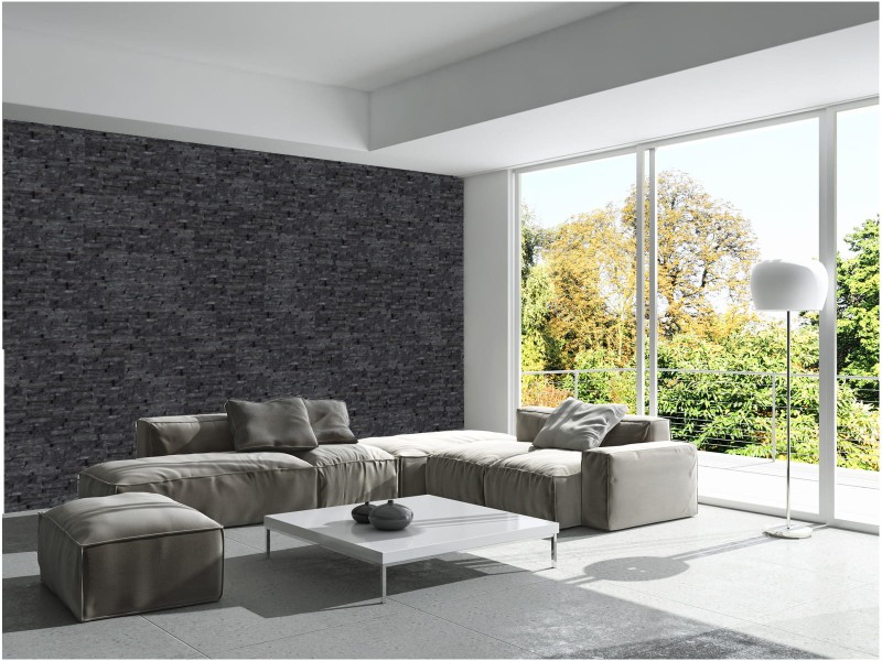 Kamień elewacyjny-dekoracyjny kwarcytowy czarny Stackstone Black 10x36 cm 171382