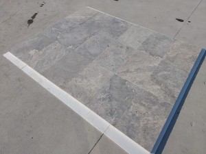 Trawertyn Silver Grey 3cm antykowany 40,6x61x3 taras ogród basen