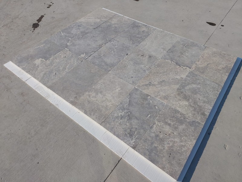 Trawertyn Silver Grey 3cm antykowany 40,6x61x3 taras ogród basen 172020
