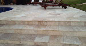 Trawertyn beżowy 3cm Blend mix antykowany 40,6x61x3 taras ogród basen