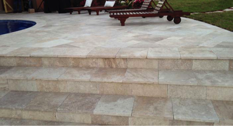 Trawertyn beżowy 3cm Blend mix antykowany 40,6x61x3 taras ogród basen 172257