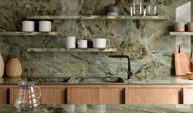 Spiek kwarcowy Grande Marazzi Verde Borgogna Matt 320x160x0,6 cm 172581