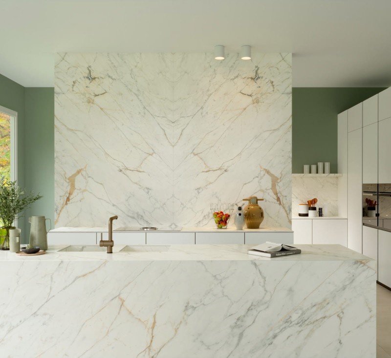 Spiek kwarcowy 12mm The Top Marazzi Golden White Lux 324x162 cm 172626