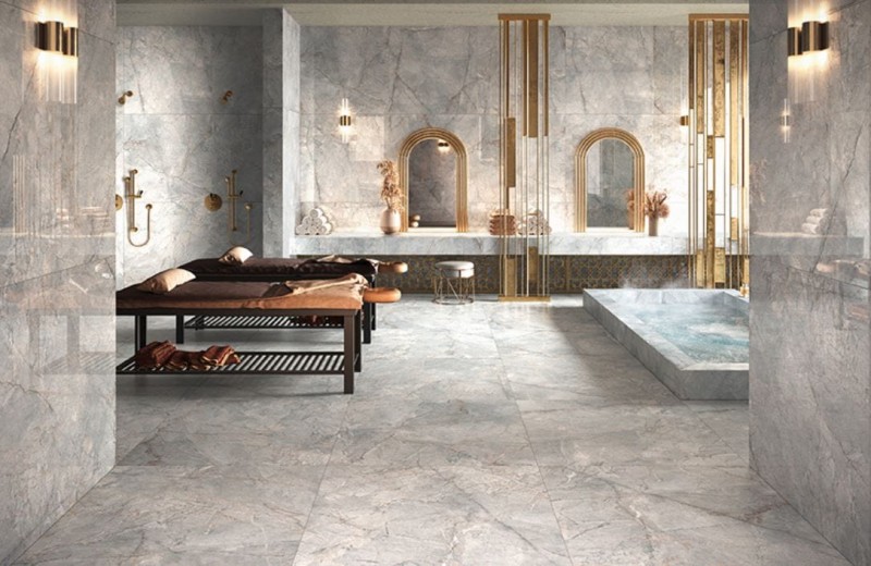 Gres marmurowy Ricchetti Golden Pure Grey Pol. Rett. 59,6x119,2 173122