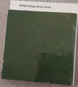 Płytki ciegiełki postarzane do łazienki ciemna zielień turkus Marazzi Zellige Bosco M5QS 10x10