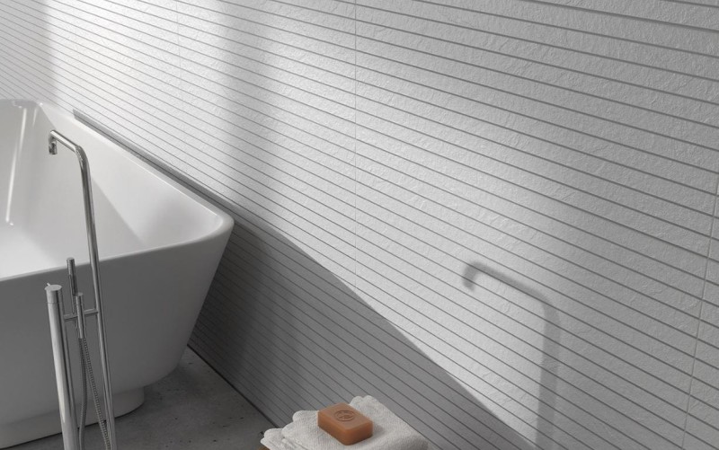 Keraben Mood Oblique Blanco 30x90 płytka ścienna kamień dekor 173384
