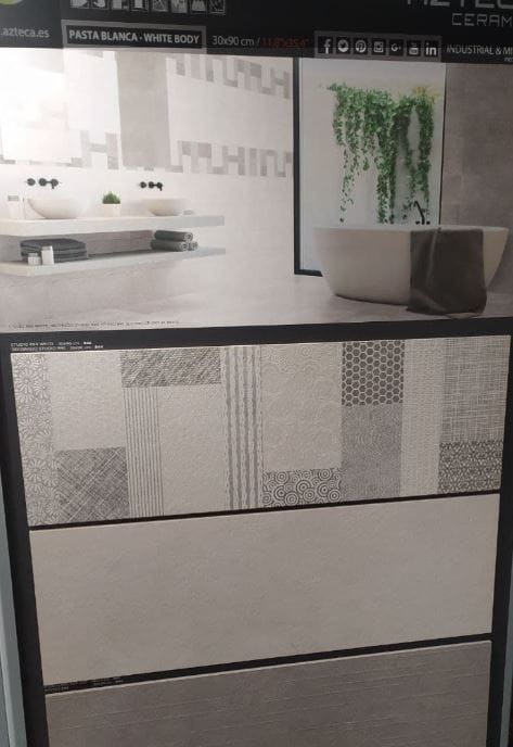 Płytki ścienne szare Azteca Studio Decor Sydney 30x90 patchwork 173601