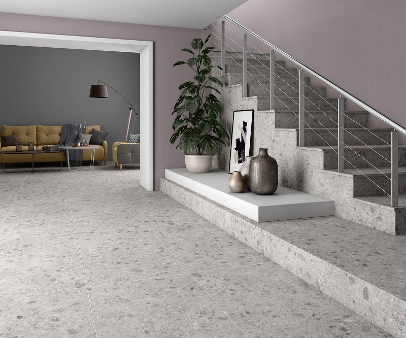 Mykonos Geotech Light Grey 60x120 płytki gresowe imitujace lastryko  173664