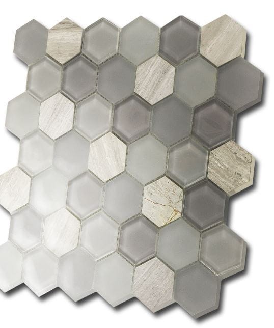 Mozaiki gres heksagonalne szary kamień El Casa Hexagon Honey Grey 30,0x 30,5 174190