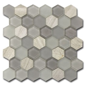 Mozaiki gres heksagonalne szary kamień El Casa Hexagon Honey Grey 30,0x 30,5
