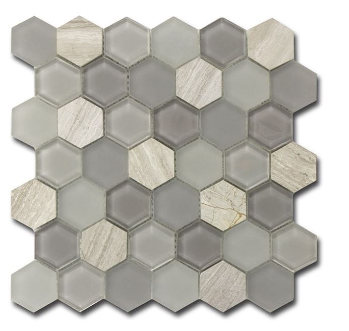 Mozaiki gres heksagonalne szary kamień El Casa Hexagon Honey Grey 30,0x 30,5 174191