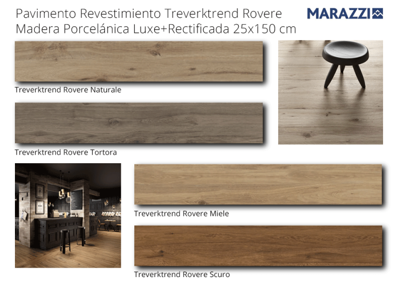 Płytki drewnopodobne bezowę Marazzi Treverktrend Rovere Naturale 19x150 10854