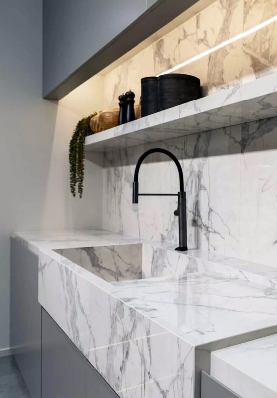 Marble White A Glossy STU 160x320x1,2 cm, z siatką, nierektyfikowana 178748
