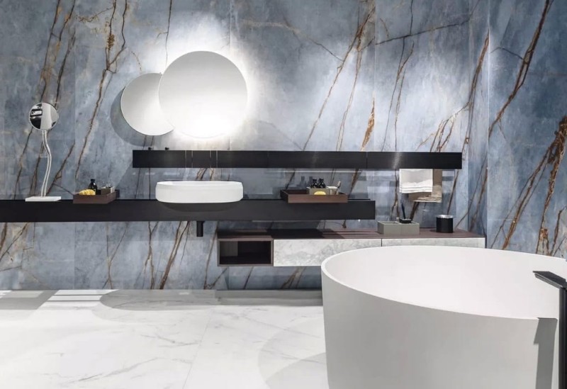 Marble Azure Glossy 160x320x0,6 cm 179372