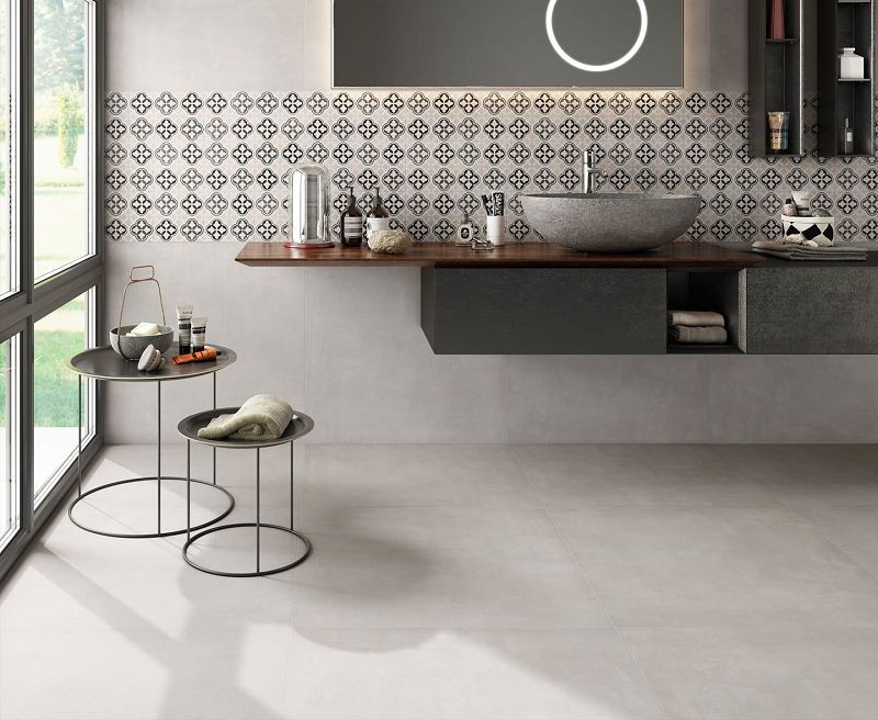 Sintesi Flow White 121x121 płytki gresowe imitujące beton 106291