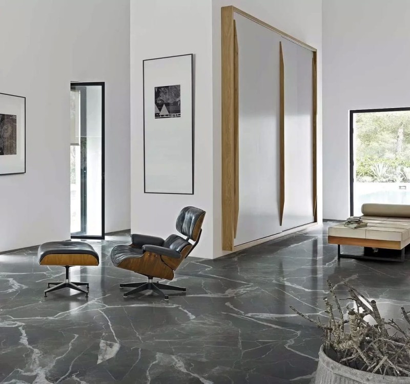 Calacatta Black Glossy 160x320x0,6 cm, gatunek 2 180917