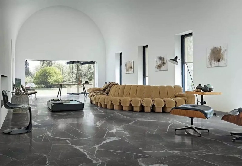 Calacatta Black Glossy 160x320x0,6 cm, gatunek 2 180919