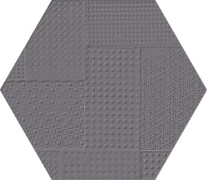 Emil Ceramica Sixty Esagona Timbro Antracite 21 x 18,2 cm płytka ceramiczna, heksagon EKN4