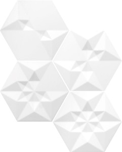 Quintessenza Origami.2 Bianco Matt - płytka ceramiczna 26,6 x 23 cm ORI107M, biały mat
