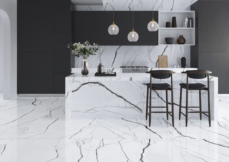 Magnifica Marquina Blanco 60x120 płytki gresowe marmurowe 136557
