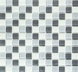 Mozaika do basenów szkło biała grafit szara Metropol MM 1138 32,7 x 30,2