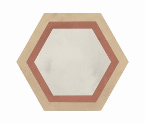 Marca Corona Terra Art Cornice Tramonto/Crema Esagona 25x21,6 I427 płytki heksagonalne