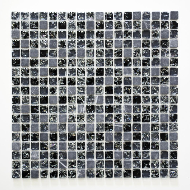 Mozaika mix szkło-kamień czarna-grafit Metropol MM 0160 30,5 x 30,5 102463