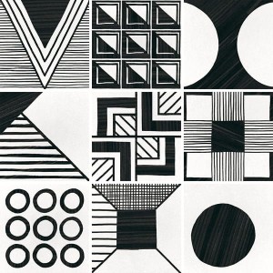 Equipe Caprice Deco Patchwork B&W 20x20 płytka gresowa