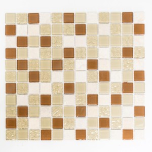 Mozaika mix brązowo-beżowy szkło kwadrat Metropol MM 0057 32,7 x 30,2