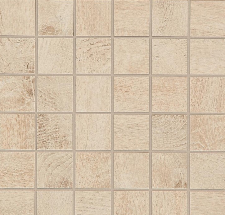 Mozaika gres drewno rustykalna beż Marazzi Treverkhome Mosaico Betulla 30x30 17501