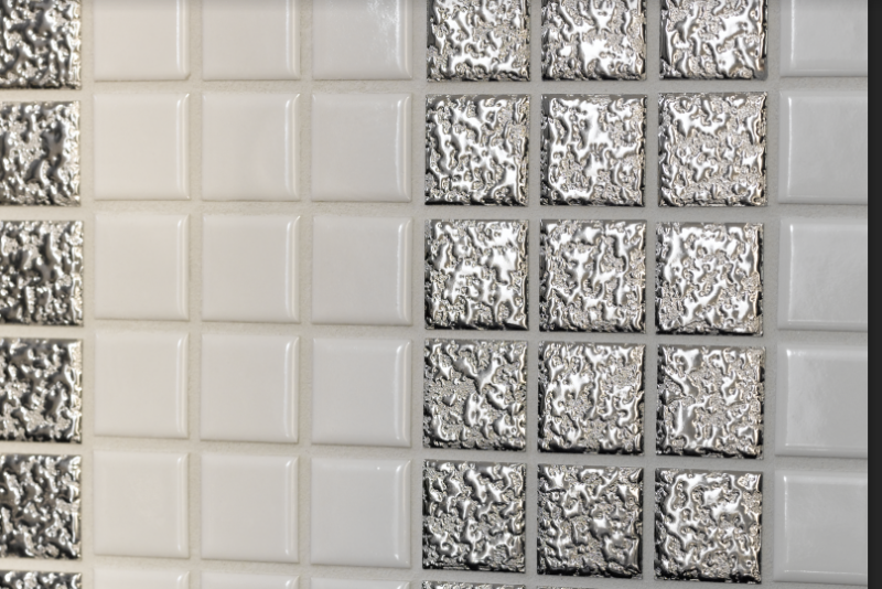 Mozaika 3D srebrna ceramiczna Metropol MM 0115 33,0 x 30,2 73896