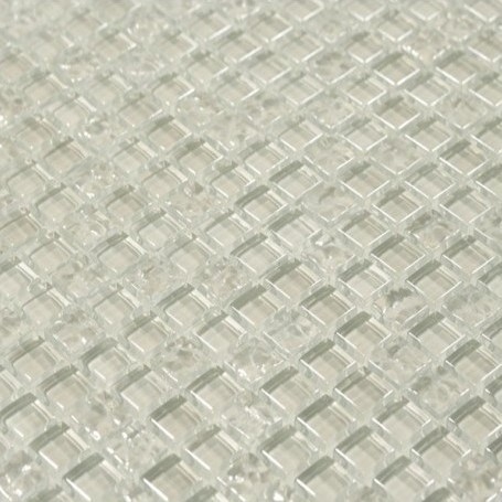 Mozaika biała przezroczyste szkło Dell Arte Silver White 30,5x30,5 30993