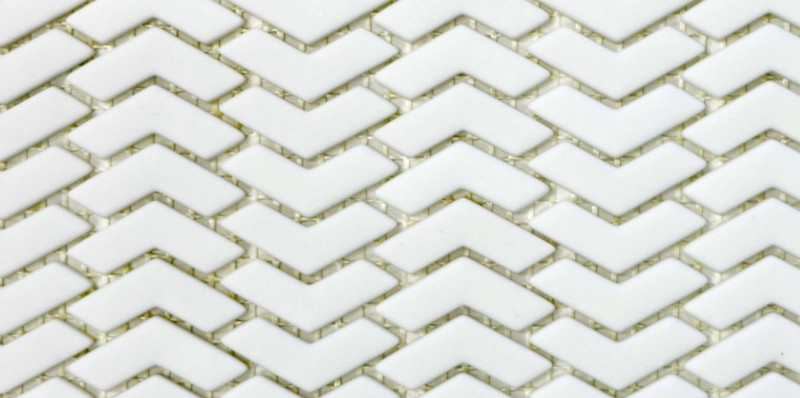 Mozaika szkło matowe białe monokolor francuska jodełka Metropol MM 0292 29,0 x 29,5 84932