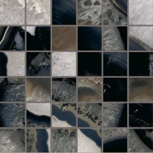Emil Ceramica Tele Di Marmo Precious Mosaico 5x5 Agate Black Full Lappato 30 x 30 cm mozaika EM4V , czarny