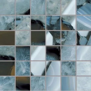Emil Ceramica Tele Di Marmo Precious Mosaico 5x5 Agate Azure Full Lappato 30 x 30 cm mozaika EM4X , niebieski
