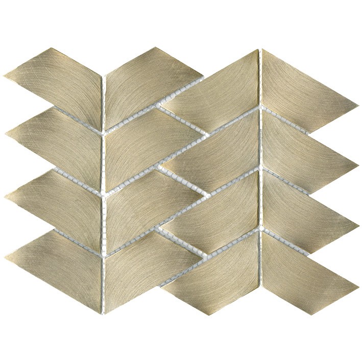 Mozaika złota ścienna francuska jodełka szczotkowane aluminiowa Gravity aliminium Trace Gold 22,1X28,1 84775