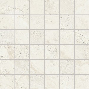 Provenza Unique Travertine Mosaic 5x5 White Minimal 30x30 cm mozaika gresowa EJDW, szary