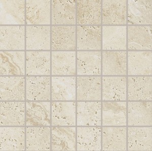 Provenza Unique Travertine Mosaic 5x5 Cream Minimal 30x30 cm mozaika gresowa EJDX, beżowy