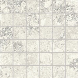 Provenza Unique Travertine Mosaic 5x5 White Ancient 30x30 cm mozaika gresowa EJE0, szary